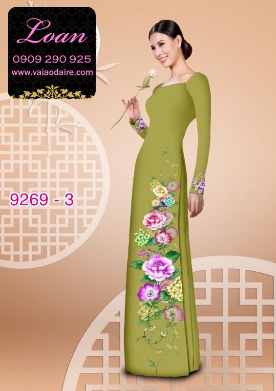 Vải áo dài hoa 3D