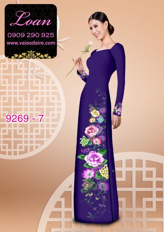 Vải áo dài hoa 3D