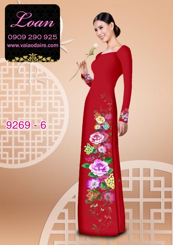 Vải áo dài hoa 3D