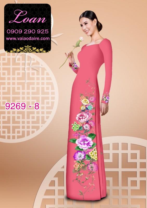 Vải áo dài hoa 3D