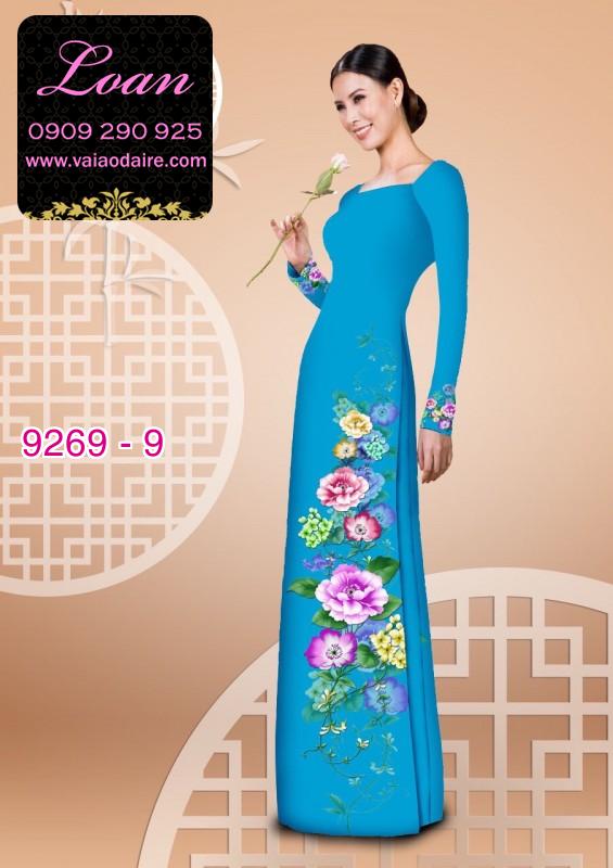Vải áo dài hoa 3D
