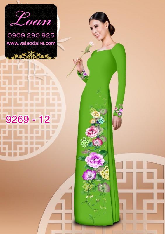 Vải áo dài hoa 3D
