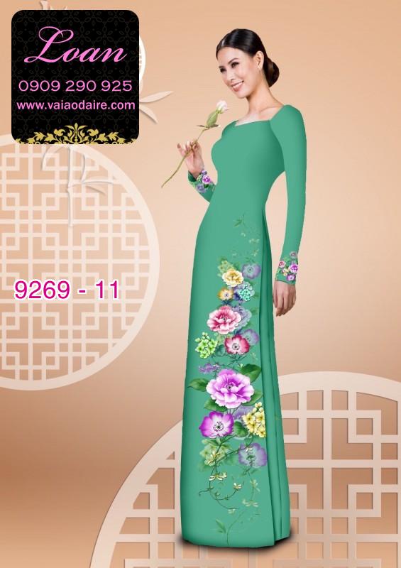 Vải áo dài hoa 3D