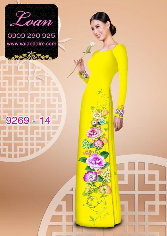 Vải áo dài hoa 3D