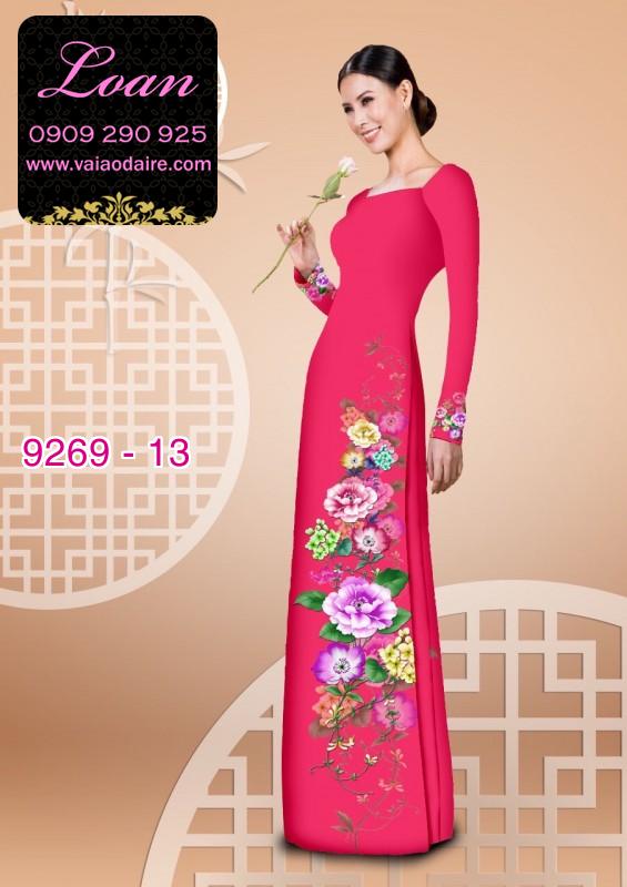 Vải áo dài hoa 3D