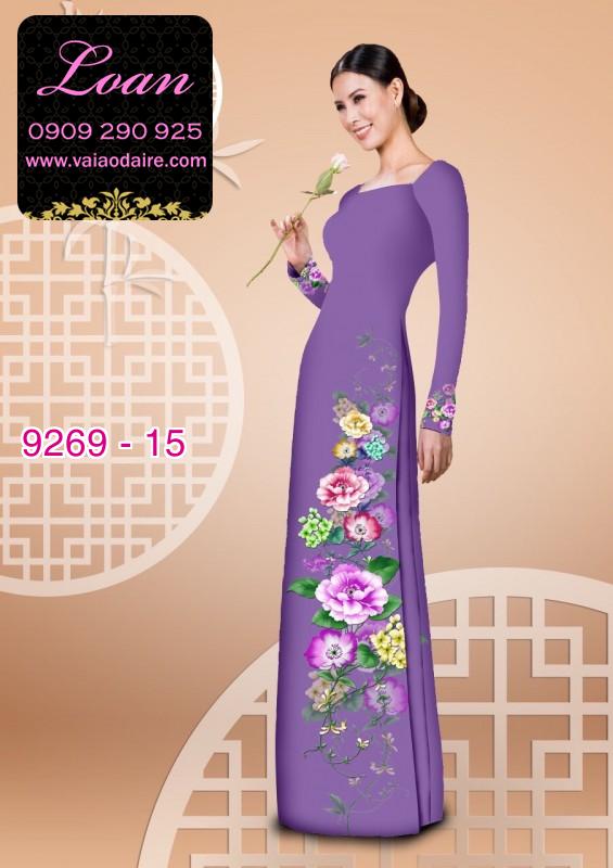 Vải áo dài hoa 3D