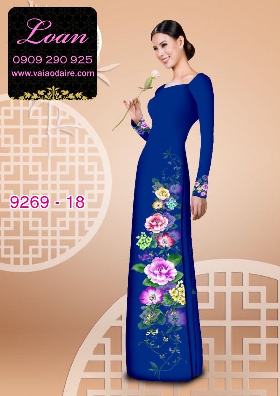 Vải áo dài hoa 3D