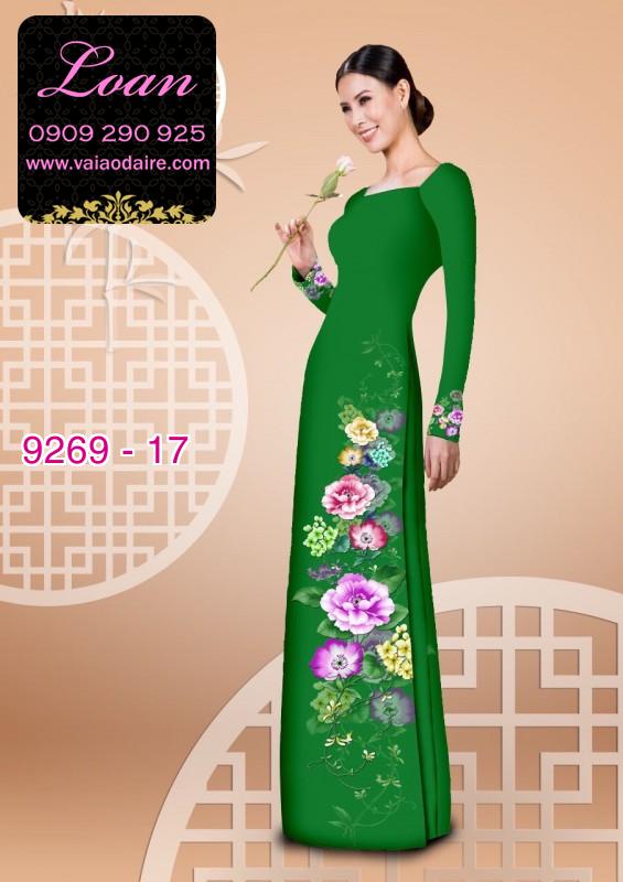 Vải áo dài hoa 3D