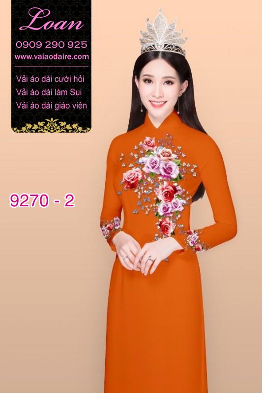 Vải áo dài hoa 3D