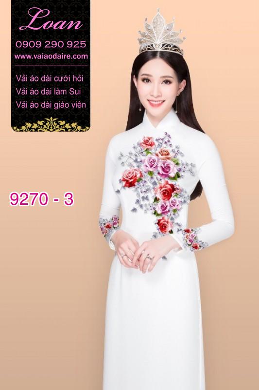 Vải áo dài hoa 3D