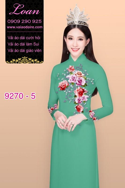 Vải áo dài hoa 3D
