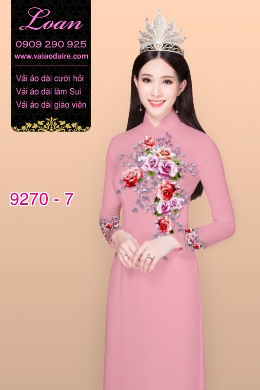 Vải áo dài hoa 3D