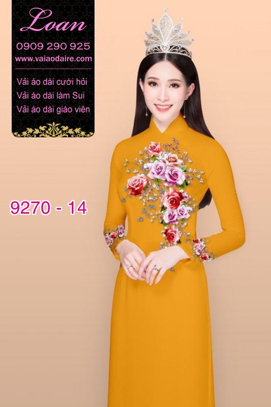 Vải áo dài hoa 3D