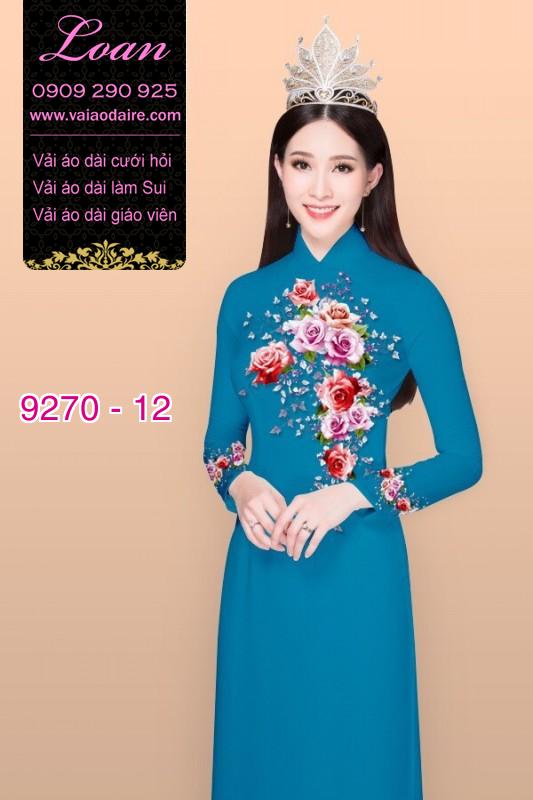 Vải áo dài hoa 3D