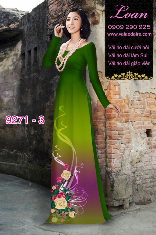 Vải áo dài hoa 3D