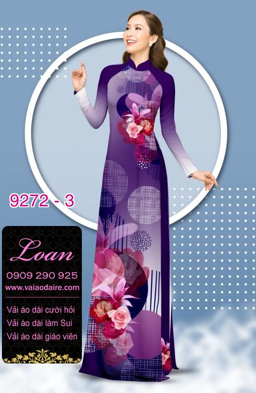 Vải áo dài hoa 3D