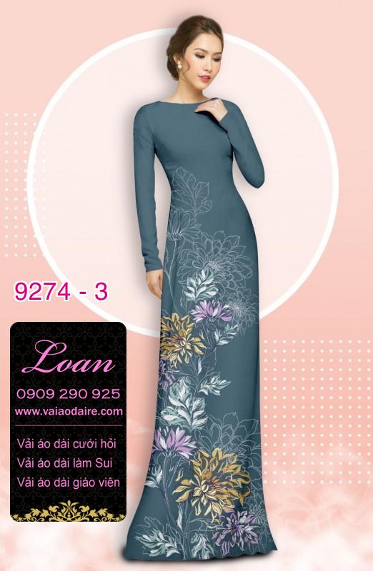 Vải áo dài hoa 3D