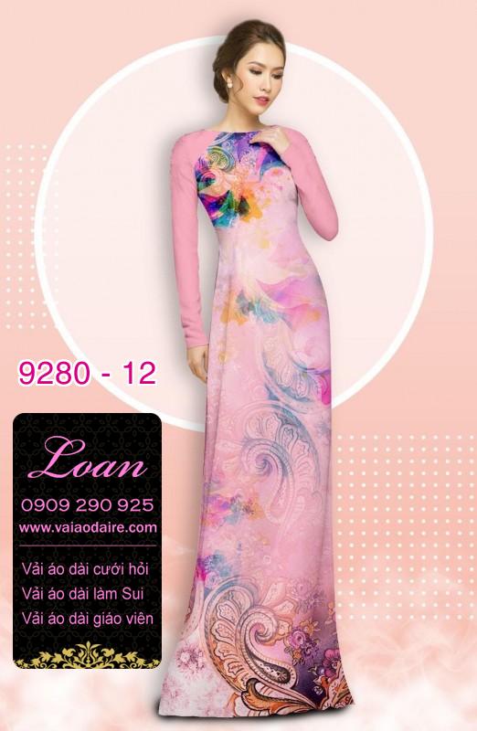 Vải áo dài hoa 3D