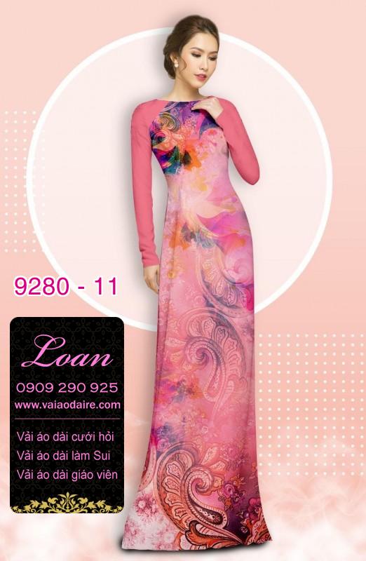 Vải áo dài hoa 3D