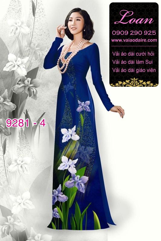 Vải áo dài hoa 3D