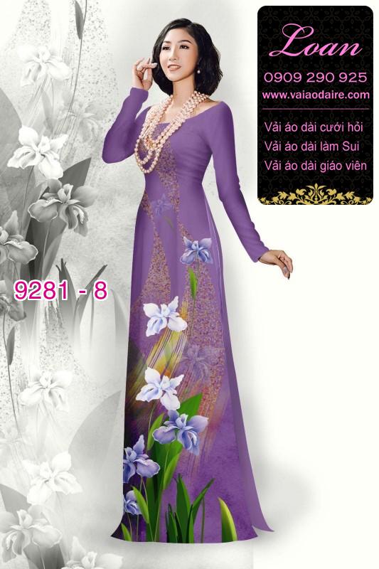 Vải áo dài hoa 3D