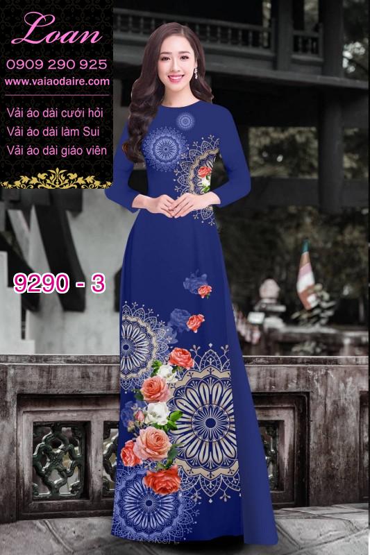 Vải áo dài hoa 3D