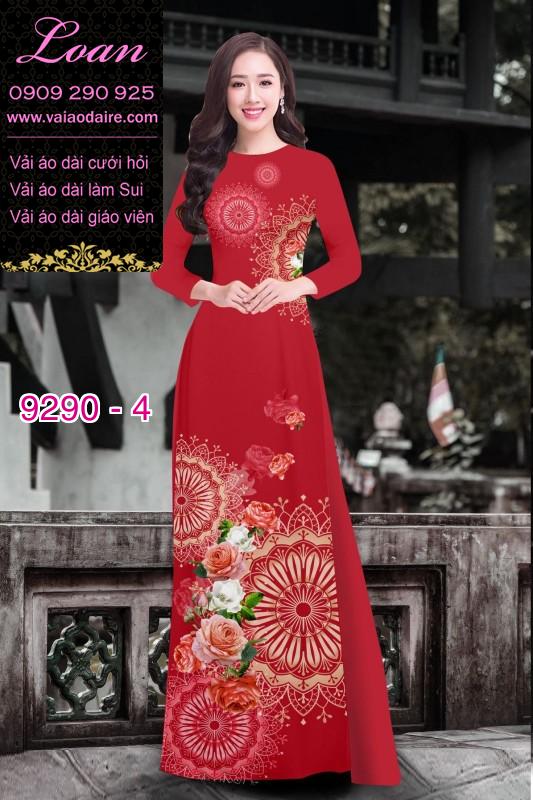 Vải áo dài hoa 3D