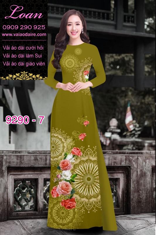 Vải áo dài hoa 3D