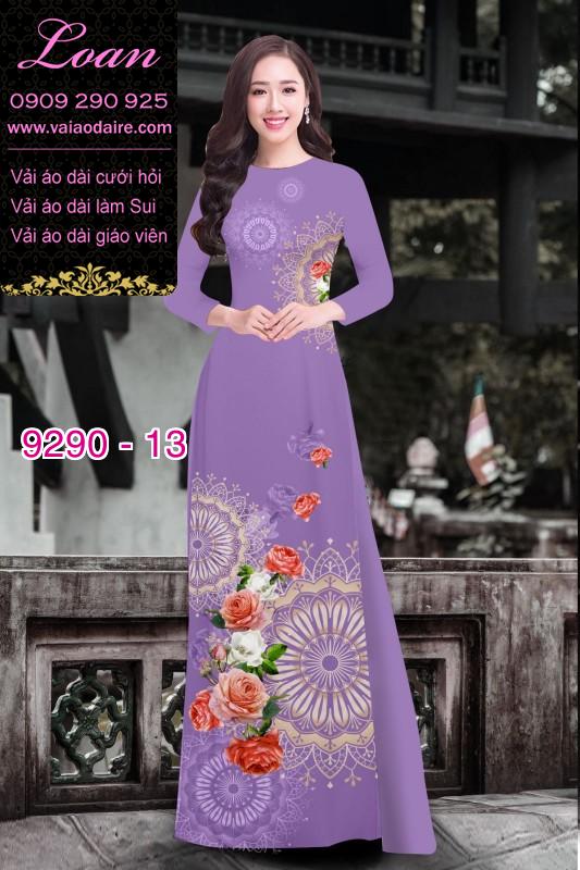 Vải áo dài hoa 3D