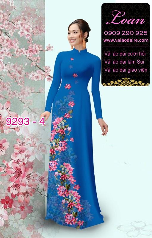 Vải áo dài hoa 3D