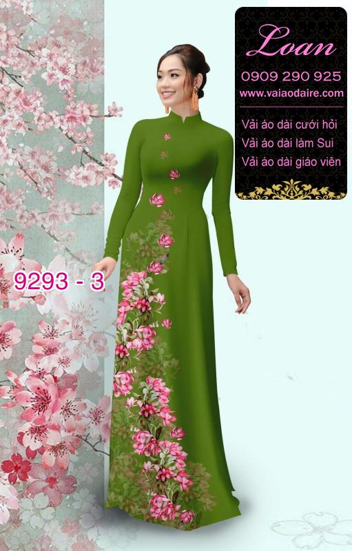 Vải áo dài hoa 3D