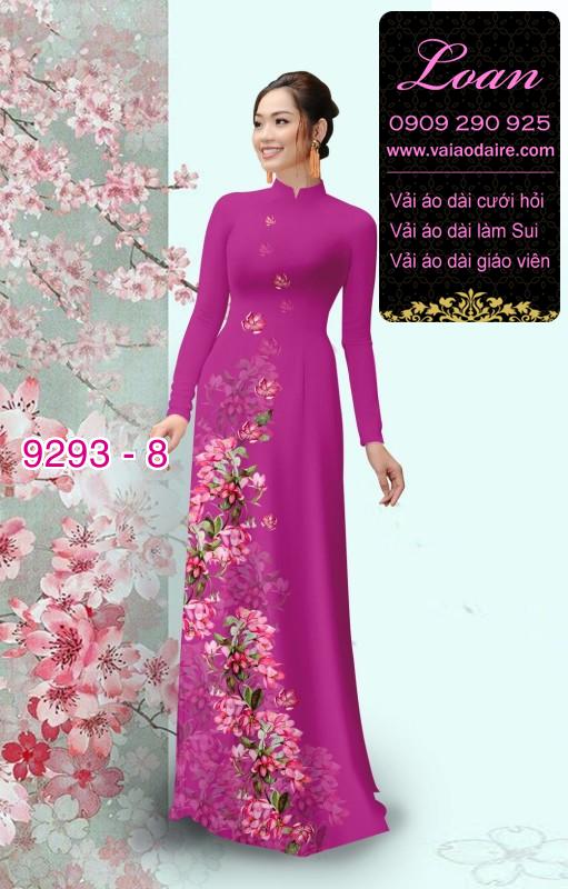 Vải áo dài hoa 3D