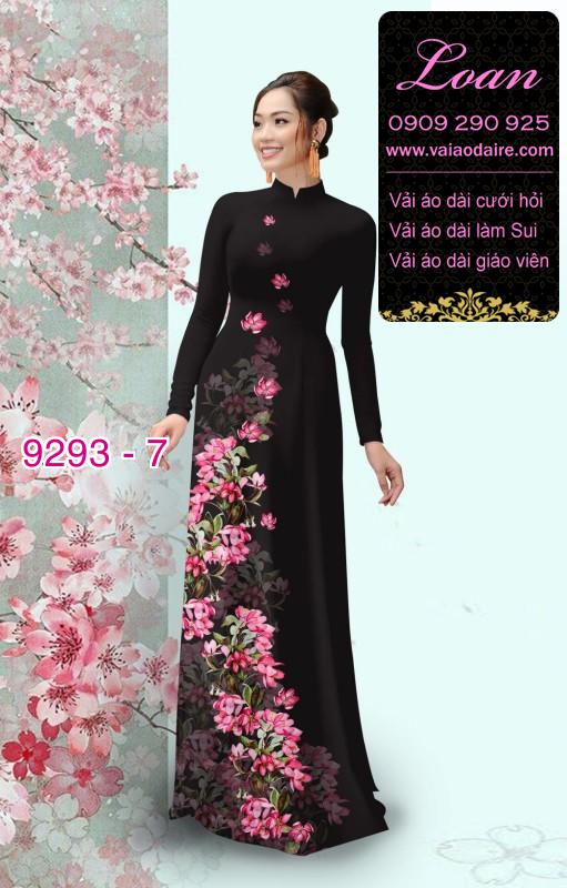 Vải áo dài hoa 3D