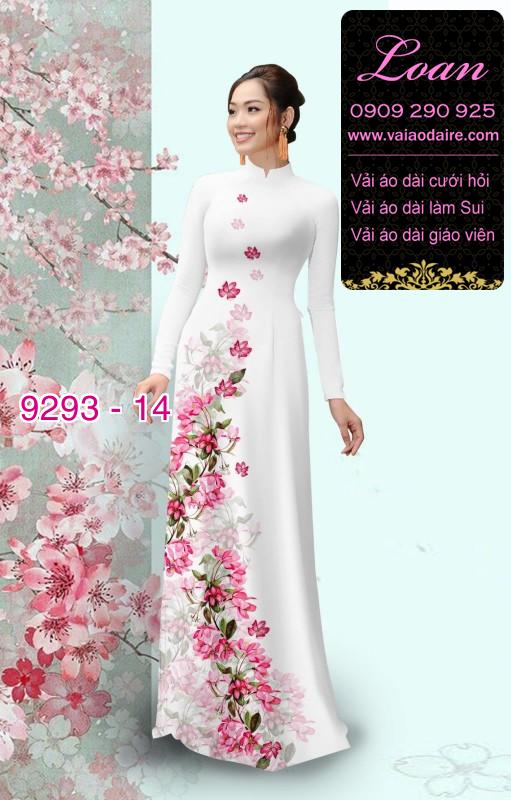 Vải áo dài hoa 3D