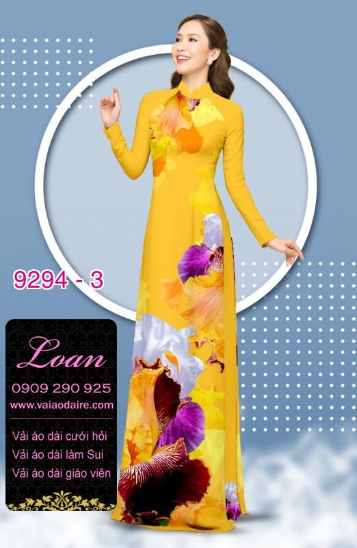 Vải áo dài hoa 3D