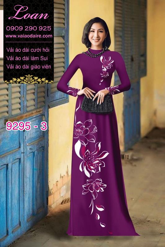 Vải áo dài hoa 3D
