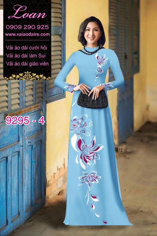 Vải áo dài hoa 3D