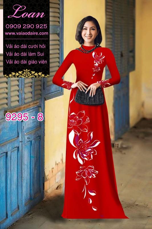 Vải áo dài hoa 3D