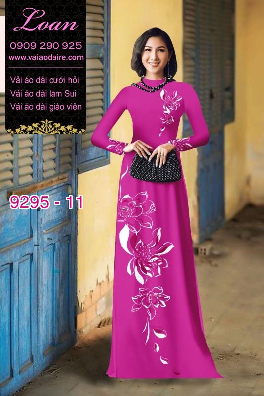 Vải áo dài hoa 3D