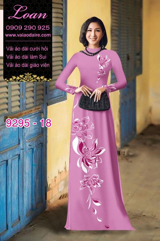 Vải áo dài hoa 3D