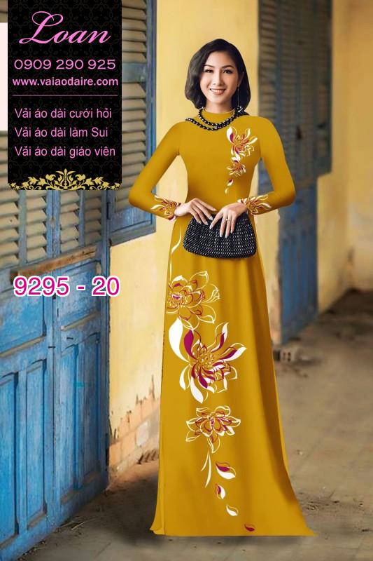 Vải áo dài hoa 3D