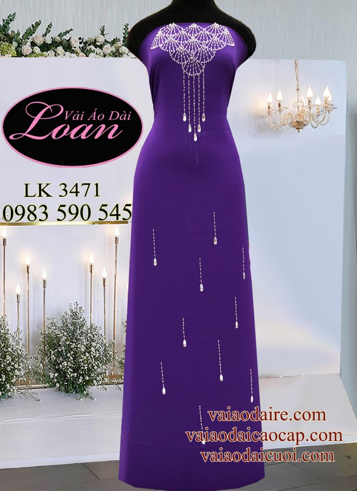 Vải áo dài kết pha lê