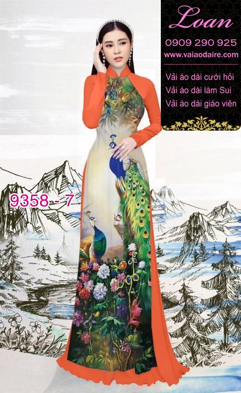 Vải áo dài chim Công