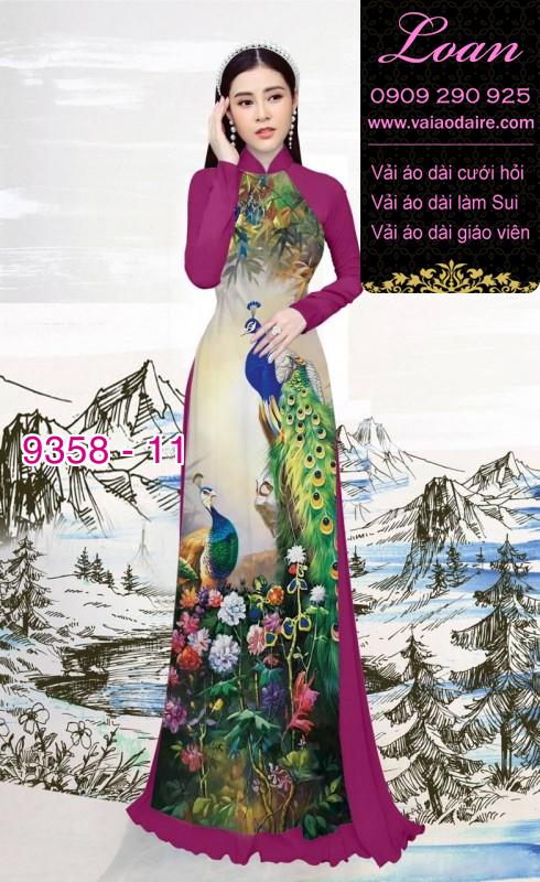 Vải áo dài chim Công