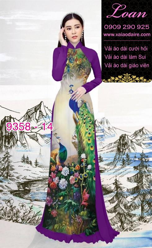 Vải áo dài chim Công