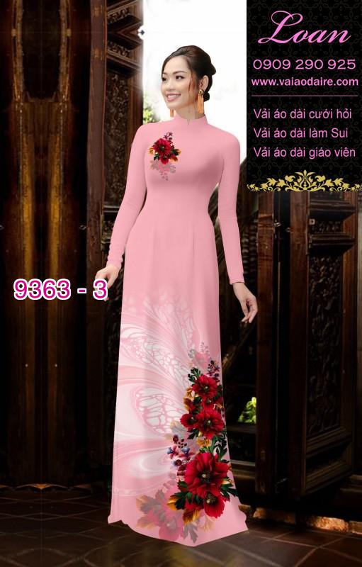Vải áo dài hoa 3D