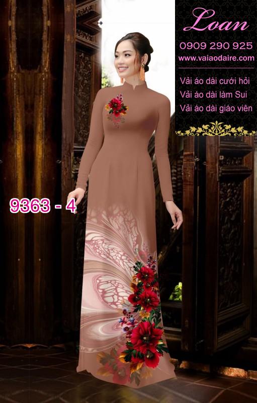 Vải áo dài hoa 3D