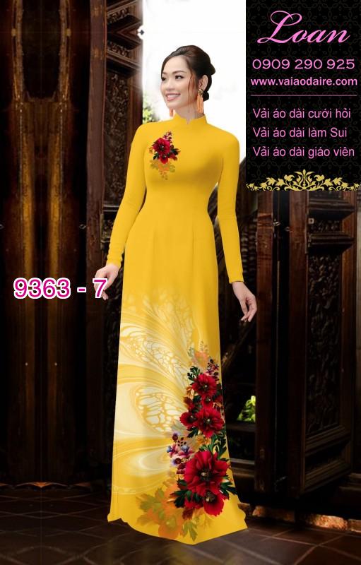 Vải áo dài hoa 3D