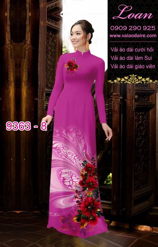 Vải áo dài hoa 3D