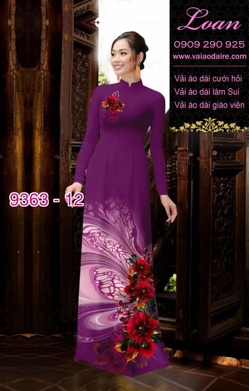 Vải áo dài hoa 3D